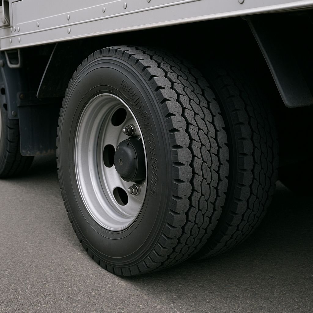 トラックタイヤのクローズアップ